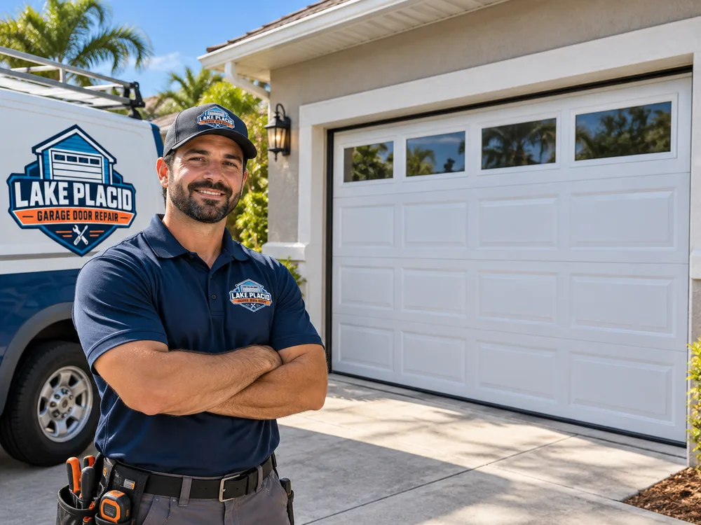 Finished single-car insulated garage door with top-row windows and clean exterior weatherstripping